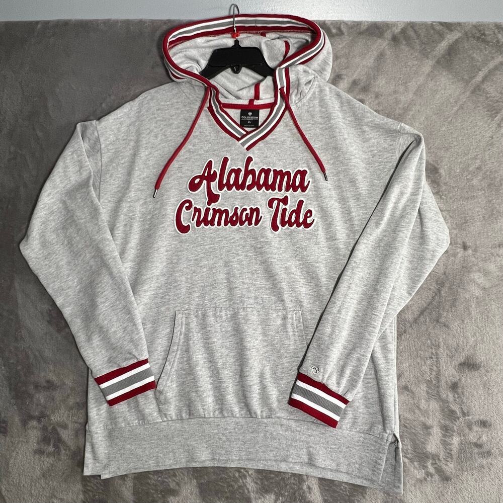 Alabama Crimson Tide Colosseum Women’s XL Varsity V Neck Hoodie Gray